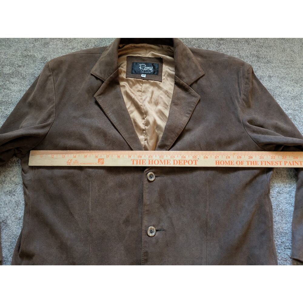 Vintage Remy Leather Suede Mens 3-Button Blazer Jacket Size 42 Made In USA - Picture 14 of 16